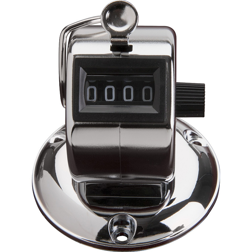 Sparco Tally Counters 4 Digit - Finger Ring - Desktop - Chrome Plated Steel - Silver (24200)