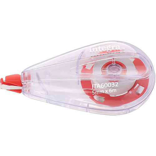 Integra White Correction Tape 0.20" Tape Width x 19.69 ft Tape Length - White Tape - White Dispenser - Non-refillable - White - 1 Each (60032)