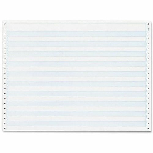 Sparco 1/2" Blue Bar 1-part Computer Paper 14 7/8" x 11" - 20 lb Basis Weight - Perforated - Blue Bar - 2400 / Carton (02180)