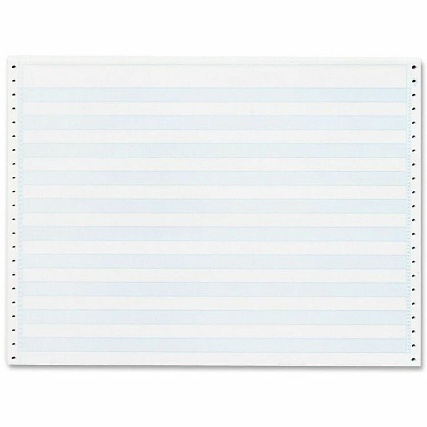 Sparco 1/2" Blue Bar 1-part Computer Paper 14 7/8" x 11" - 20 lb Basis Weight - Perforated - Blue Bar - 2400 / Carton (02180)