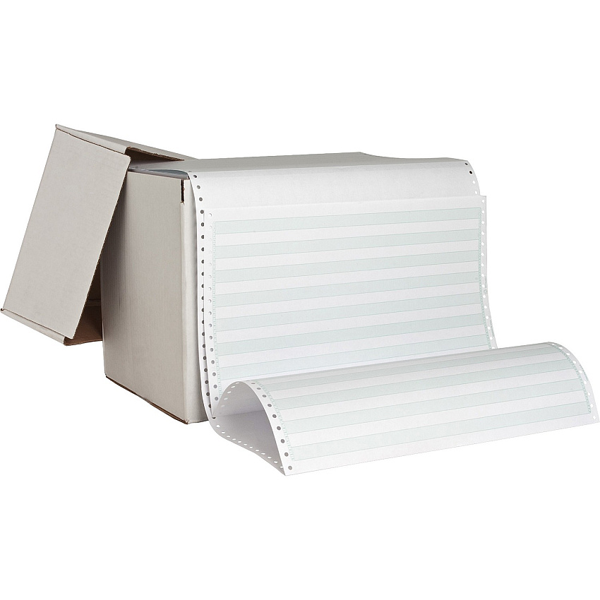 Sparco Continous-form 1/2" Green Bar Computer Paper 14 7/8" x 8 1/2" - 20 lb Basis Weight - Perforated - Green Bar - 2600 / Carton (02182)