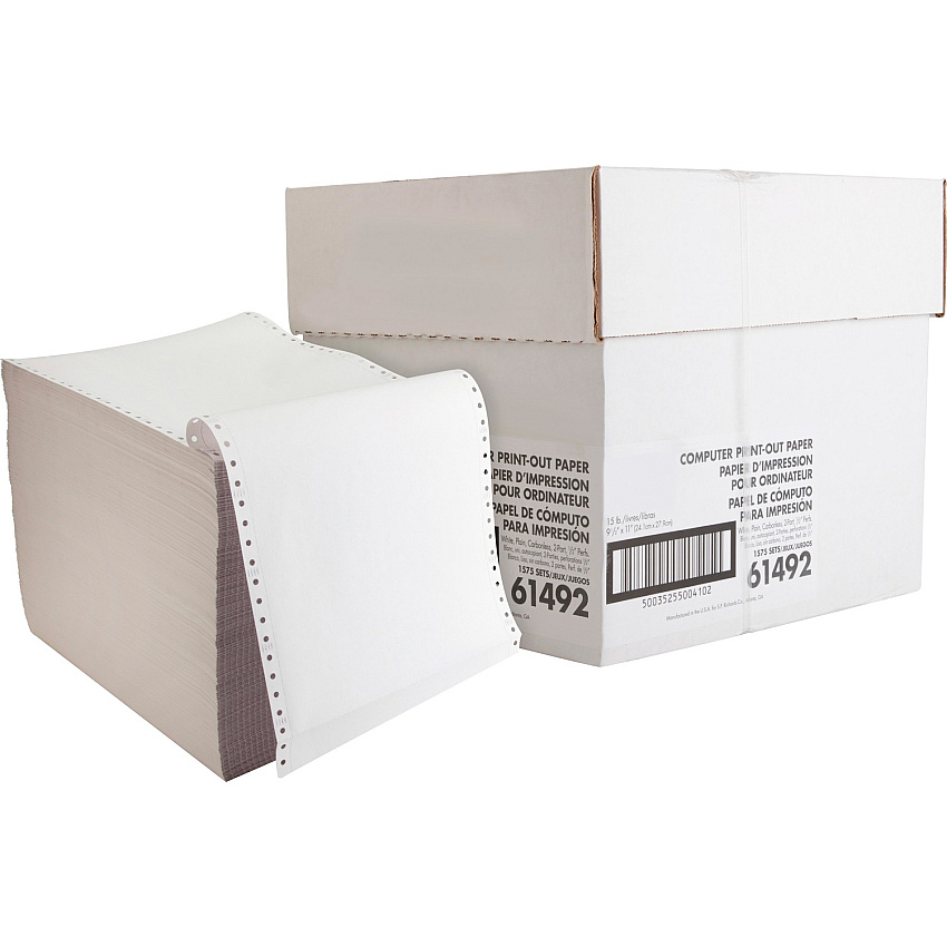 Sparco Blank Perforated Carbonless Paper Letter - 8 1/2" x 11" - 15 lb Basis Weight - Perforated - White - 1575 / Carton (61492)