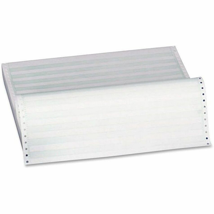 Sparco Continous-form 1/2" Green Bar Computer Paper 14 7/8" x 11" - 18 lb Basis Weight - Perforated - Green Bar - 2800 / Carton (62241)
