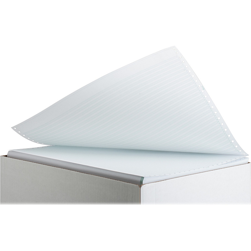 Sparco 1-part 1/6" Green Bar Computer Paper 14 7/8" x 11" - 20 lb Basis Weight - Perforated - Green Bar - 2700 / Carton (63541)