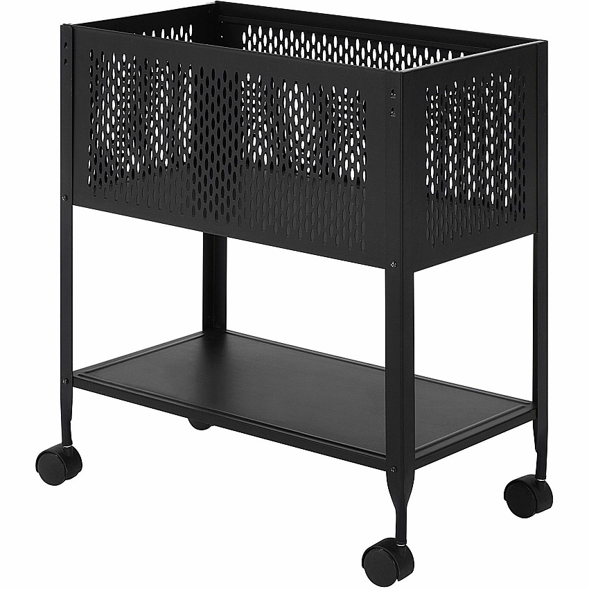 Lorell Mesh Rolling File 4 Casters - Steel - 13.31" Width x 24.21" Depth x 27.72" Height - Black - 1 Each (LLR60175)