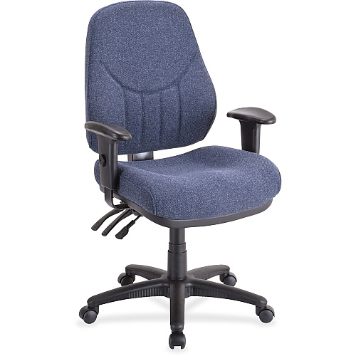 Lorell Bailey High-Back Multi-Task Chair Blue Seat Color - Acrylic Seat Material - Black Frame Color - 1 Each (LLR81101)