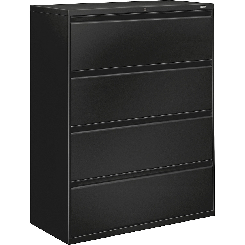 HON 800 Series Full-Pull Locking Lateral File - 4-Drawer 42" Width x 19.3" Depth x 53.3" Height - 4 x Drawer(s) for File - Legal, Letter, A4 - Lateral - Ball-bearing Suspension, Locking System, Hanging Rail, Adjustable Drawer Glide, Tamper Resista (894LP)