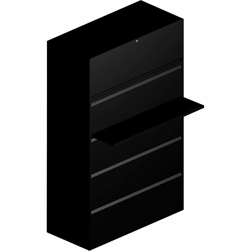 HON 800 Series Full-Pull Locking Lateral File - 5-Drawer 42" Width x 18" Depth x 64.2" Height - 5 x Drawer(s) - Lateral - Black - Baked Enamel (895LP)