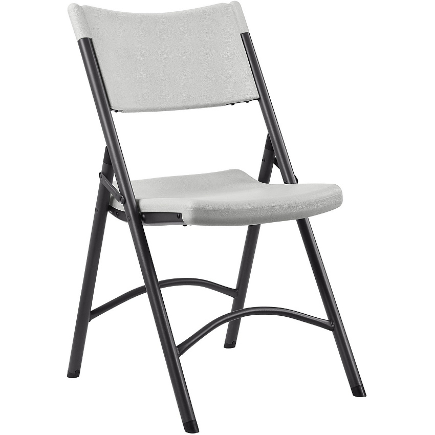 Lorell Heavy-duty Blow-Molded Folding Chairs Light Gray Seat Color - Polyethylene Seat Material - Light Gray Back Color - Polyethylene Back Material - Dark Gray Frame Color - Steel Frame Material - Steel, Polyethylene - 4 / Carton (LLR62515)