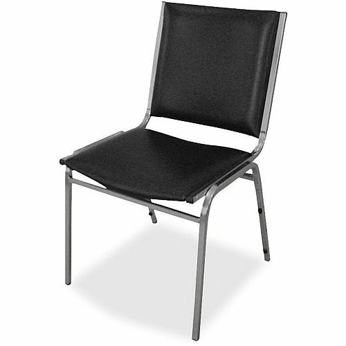Lorell Padded Stacking Chairs Black Seat Color - Vinyl Seat Material - Vinyl Back Material - Steel Frame Material - Black - Steel, Vinyl - 4 / Carton (LLR62502)