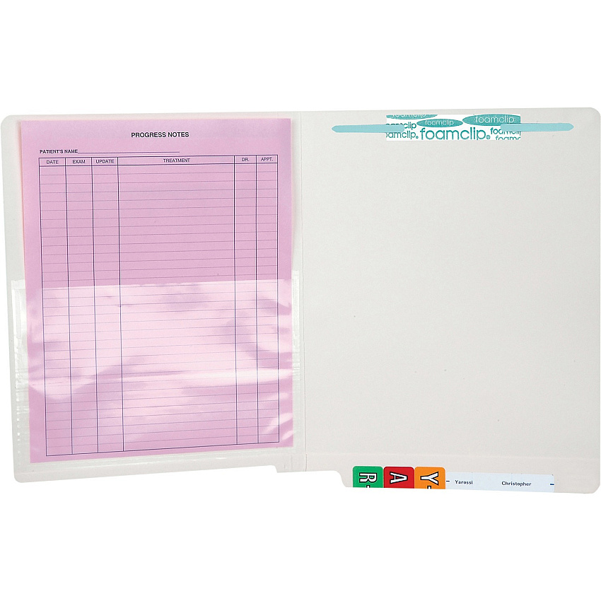 Tabbies Self-adhesive Poly Pockets For 4 3/4" x 7" Sheet - Clear - Poly - 100 / Box (54498)