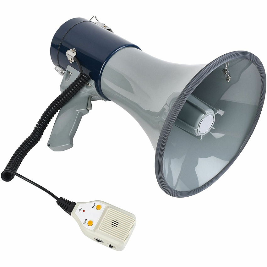 Tatco Lightweight Hand Megaphone 25 W Amplifier - Built-in Amplifier - Gray, Blue (27900)