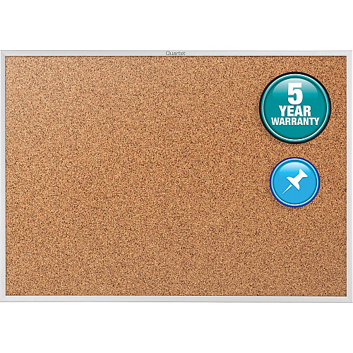 Quartet Classic Series Bulletin Board 48" Board Height x 72" Board Width - Brown Natural Cork Surface - Heavy-gauge, Self-healing, Heavy Duty - Silver Aluminum Frame - 1 Each (2307)
