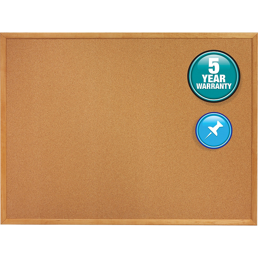 Quartet Classic Series Cork Bulletin Board 36" Board Height x 60" Board Width - Brown Natural Cork Surface - Self-healing, Flexible, Durable - Oak Frame - 1 Each (305)