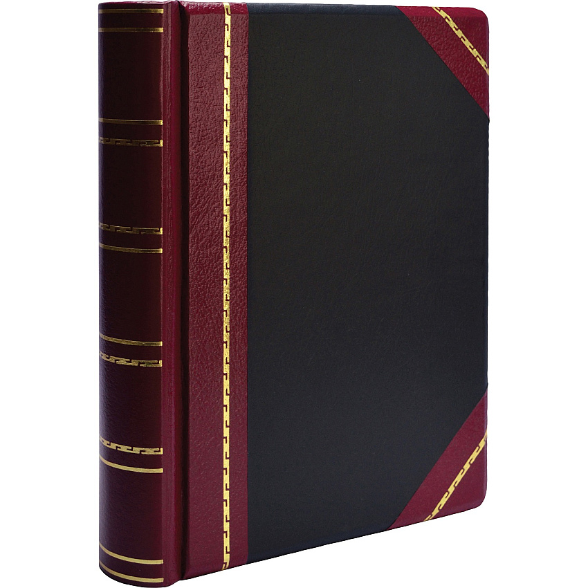 Wilson Jones Minute Book 500 Sheet(s) - Letter - 8.50" x 11" Sheet Size - Black, Red, Gold Cover - 1 Each (39715)
