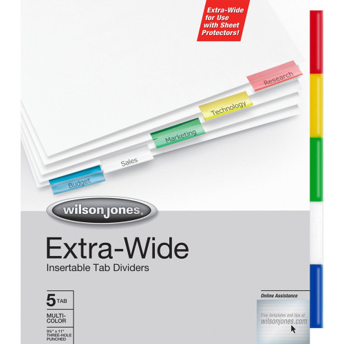 Wilson Jones Oversized Insertable Tab Dividers (W55205)