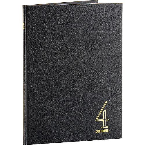 Wilson Jones 74100 4-Column Account Book Sewn Bound - 7" x 9.25" Form Size - 9.50" x 7" Sheet Size - 4 Columns per Sheet - White Sheet(s) - Red, Blue Print Color - Black, Gold Cover - 1 Each (74104)