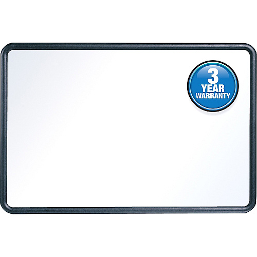Quartet Contour Whiteboard 36" (3 ft) Width x 24" (2 ft) Height - White Melamine Surface - Black Plastic Frame - Rectangle - Horizontal/Vertical - 1 Each (7553)