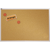 Quartet Bulletin Board 48" Board Height x 96" Board Width - Brown Natural Cork Surface - Silver Aluminum Frame - 1 Each (ECKA408)
