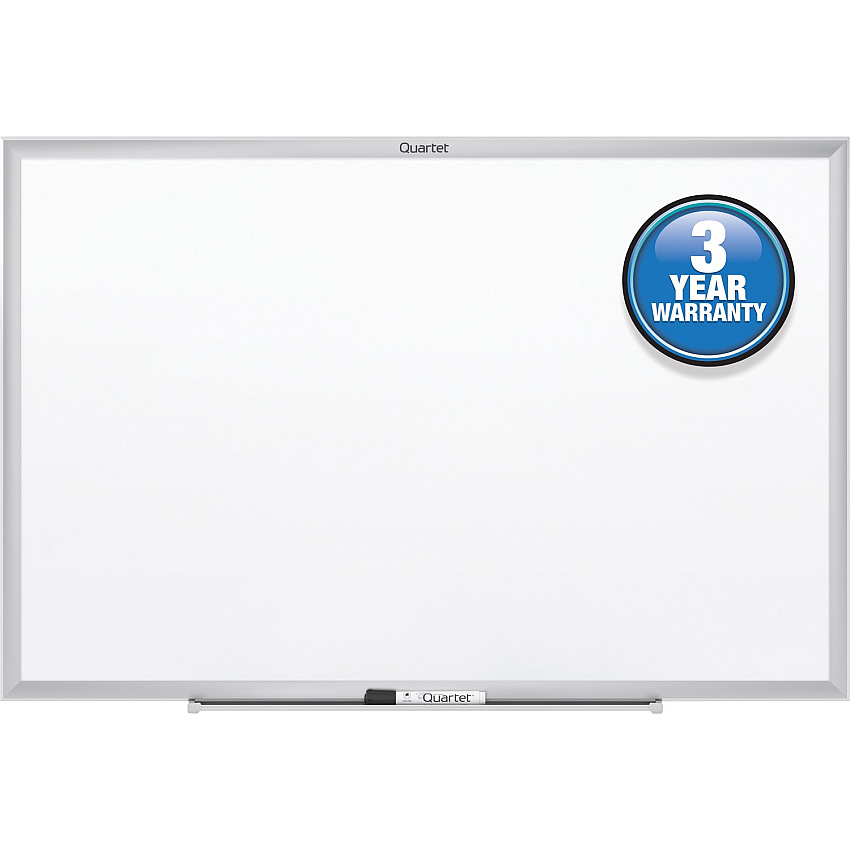Quartet Classic Whiteboard 96" (8 ft) Width x 48" (4 ft) Height - White Melamine Surface - Silver Aluminum Frame - Horizontal/Vertical - Durable, Smooth Surface, Flexible - 1 Each - TAA Compliant (S538)