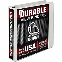 Samsill Insertable D-Ring Binder 1 1/2" Binder Capacity - Letter - 8 1/2" x 11" Sheet Size - 375 Sheet Capacity - 3 Ring - Fastener: D-Ring - Pocket: 2, Internal - Polypropylene, Chipboard - White - 1.17 lb - Recycled - Locking Ring, Clear Overlay (16457)