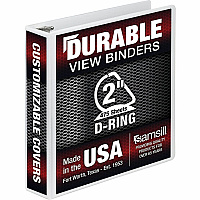 Samsill Insertable D-Ring Binder 2" Binder Capacity - Letter - 8 1/2" x 11" Sheet Size - 500 Sheet Capacity - 3 Ring - Fastener: D-Ring - Pocket: 2, Internal - Polypropylene, Chipboard - White - 1.66 lb - Recycled - Locking Ring, Clear Overlay, No (16467)