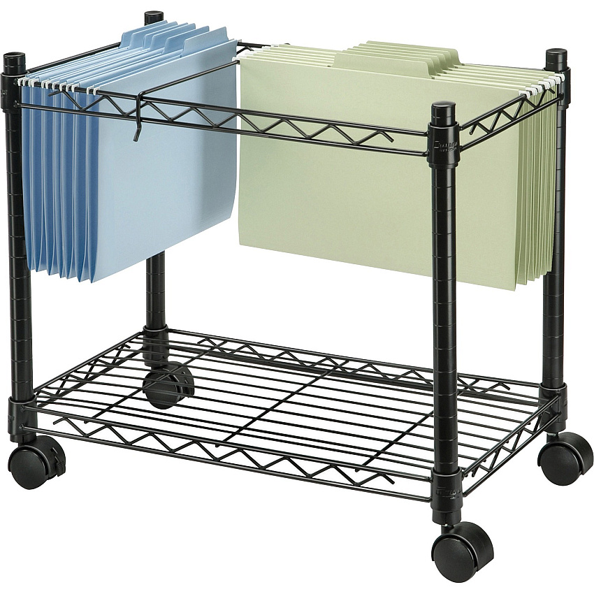 Fellowes High-Capacity Rolling File Cart 4 Casters - Metal, Steel - 24" Width x 14" Depth x 20.50" Height - Black - 1 Each (45081)