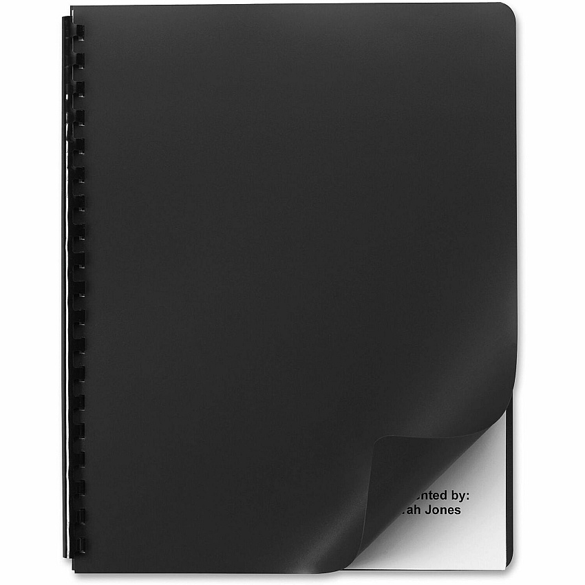 GBC Designer Letter Presentation Cover 8 3/4" x 11 1/4" - Poly - Black - Heavy Duty, Tear Proof, Spill Proof, Opaque, Unpunched - 25 / Pack (25703)