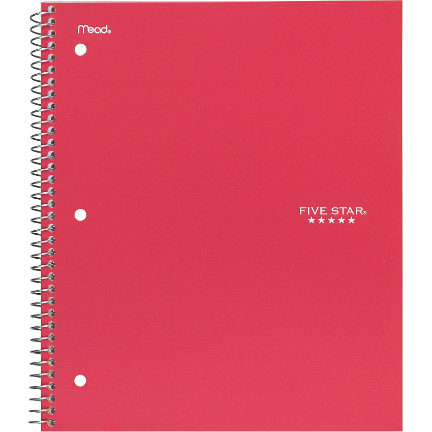 Acco Five Star Wirebound 1-subject Notebook Ring x 8" Width x 10.5" Length - Bend Resistant, Crack Resistant - 1 Each (72017)