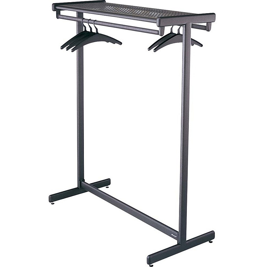 Quartet Double-Sided Garment Rack - Freestanding 48" Width x 61.50" Height - Black Powder Coat - 1 Each (20314)