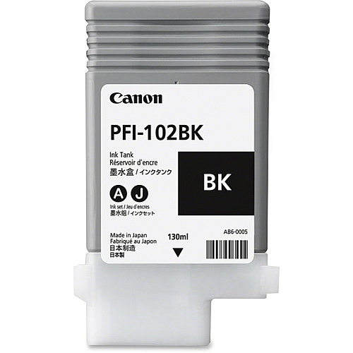 Canon PFI-102BK Original Inkjet Ink Cartridge - Black - 1 Each (0895B001AA)