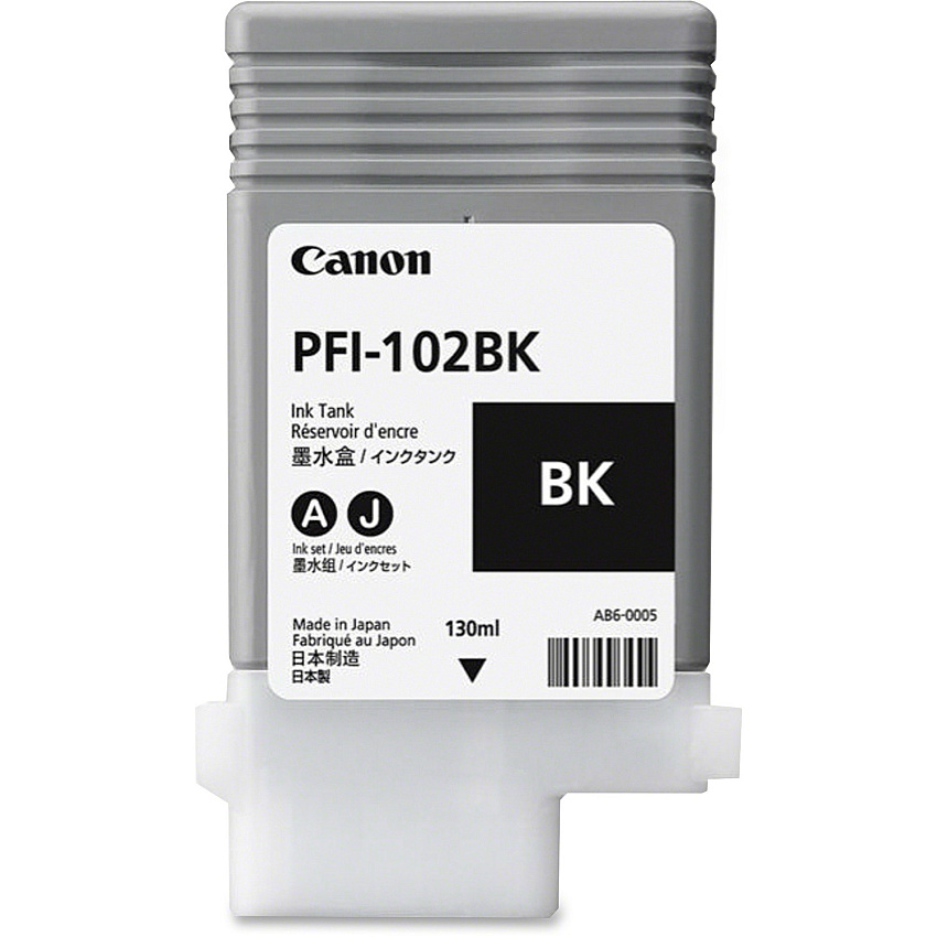 Canon PFI-102BK Original Inkjet Ink Cartridge - Black - 1 Each (0895B001AA)