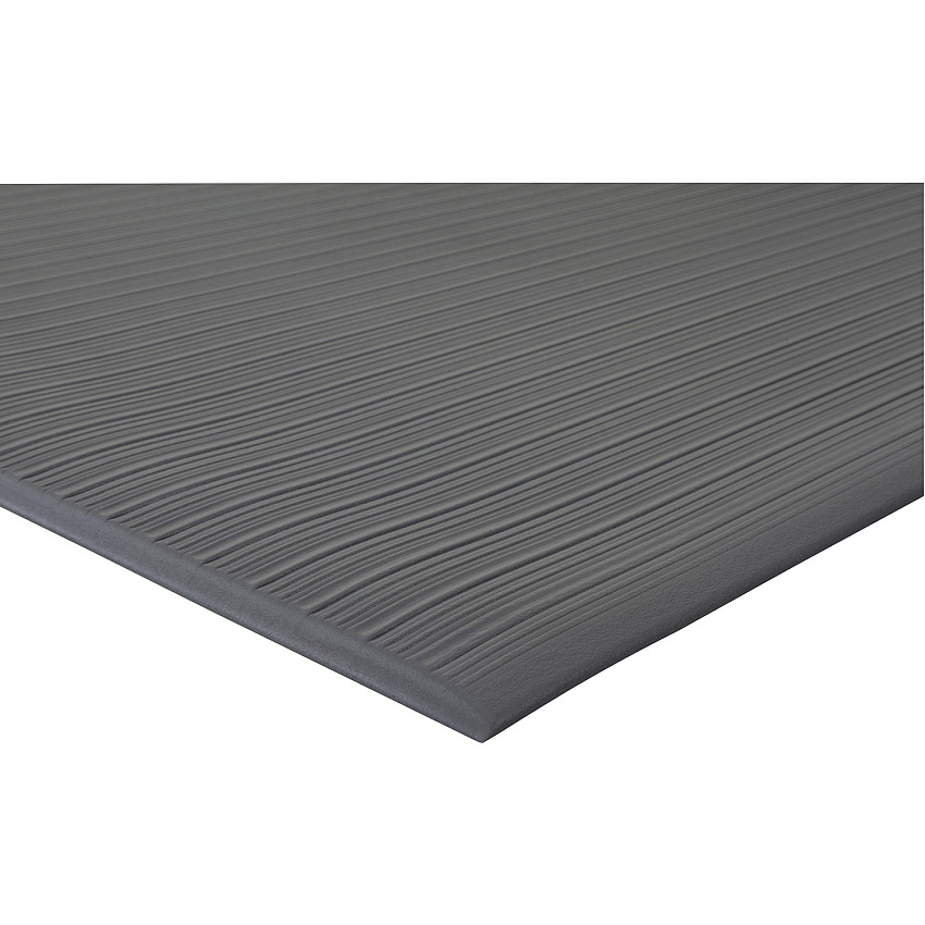 Genuine Joe Air Step Anti-Fatigue Mat Warehouse - 36" Length x 24" Width x 0.375" Thickness - Vinyl, Vinyl Foam - Black - 1 Each (GJO53231)