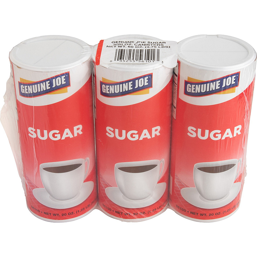 Genuine Joe Sugar 20 oz (567 g) - Natural Sweetener - 3 / Pack (GJO56100)