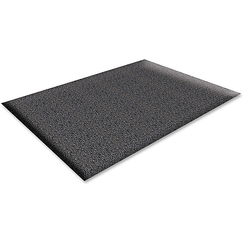 Genuine Joe Soft Step Vinyl Anti-Fatigue Mats Warehouse - 60" Length x 36" Width x 0.375" Thickness - Vinyl - Black - 1 Each (GJO70372)