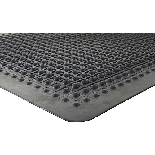 Genuine Joe Flex Step Rubber Anti-Fatigue Mats Warehouse - 60" Length x 36" Width - Rubber - Black - 1 Each (GJO70373)