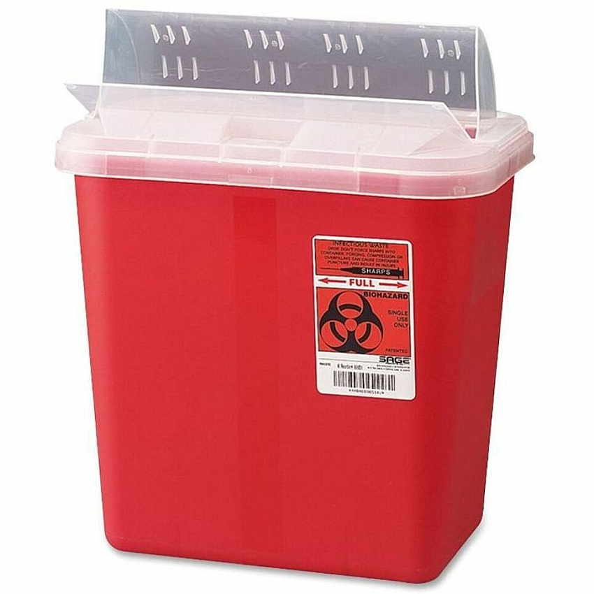 Covidien Sharps Medical Waste Container 2 gal Capacity - 12.8" Height x 10.5" Width x 7.3" Depth - Red - 1 Each (S2GH100651)