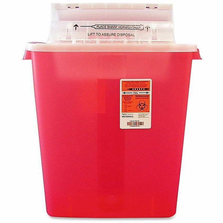 Sharpstar Covidien Transparent Containers 3 gal Capacity - 16.5" Height x 13.8" Width x 6" Depth - Red - 1 Each (S3GR100537)