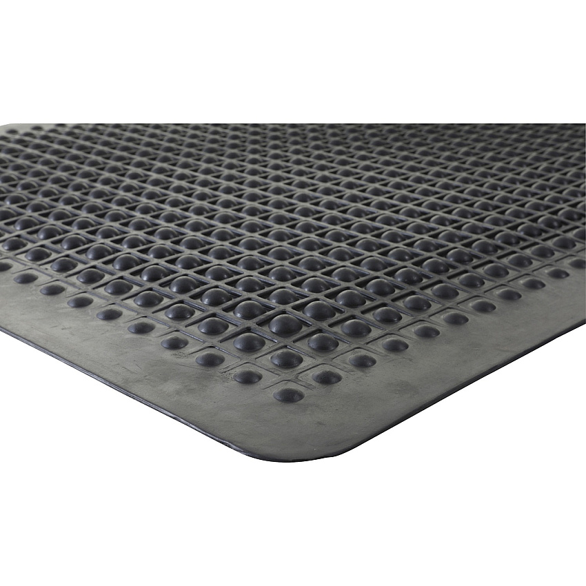 Genuine Joe Flex Step Rubber Anti-Fatigue Mats Warehouse - 36" Length x 24" Width - Rubber - Black - 1 Each (GJO02146)