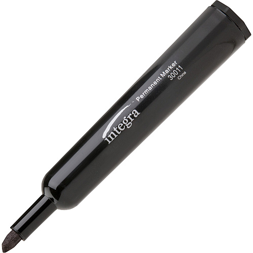 Integra Permanent Chisel Markers Chisel Marker Point - Black Ink - 1 Dozen (30011)