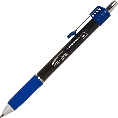 Integra Retractable Roller Gel Pen with Metal Clip 0.7 mm Pen Point - Retractable - Blue Ink - Gel-based - Blue Barrel - 1 Dozen (30080)
