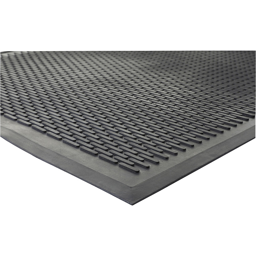 Genuine Joe Clean Step Scraper Floor Mats Outside Entrance, Outdoor - 60" Length x 36" Width - Rubber - Black - 1 Each (GJO70367)