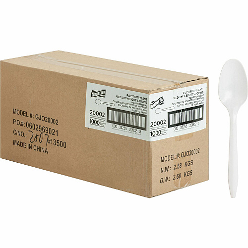 Genuine Joe Medium-weight Spoons White - 1000 / Carton (GJO20002)