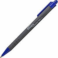 Integra Rubber Barrel Retractable Ballpoint Pens 1 mm Medium Pen Point - Retractable - Blue Ink - Rubber Barrel - 1 Dozen (30032)