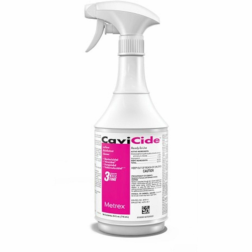 Cavicide Surface Disinfectant Spray Cleaner 24 fl oz (0.8 quart) - Recommended For: Fungi Remover - Disinfectant, Non-toxic, Rinse-free, Fragrance-free, Caustic-free - 1 Each (24CD078024)