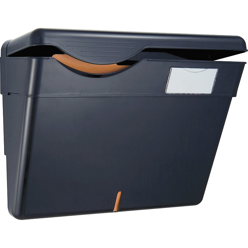 Officemate HIPAA Wall File with Cover Black - Plastic - 1 Each (21472)
