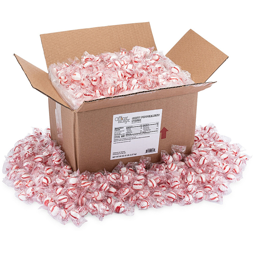 Office Snax Soft Peppermint Puffs Resealable Tub - Salty - Canister - 1 / Carton (00661)