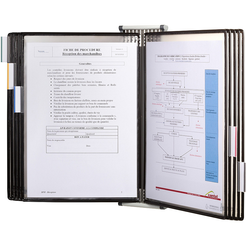 Djois by Tarifold Wall-Mountable Antimicrobial Reference Display Unit Support Letter 8.50" x 11" Media - Clear, Black - Metal - 1 Each (WA271)
