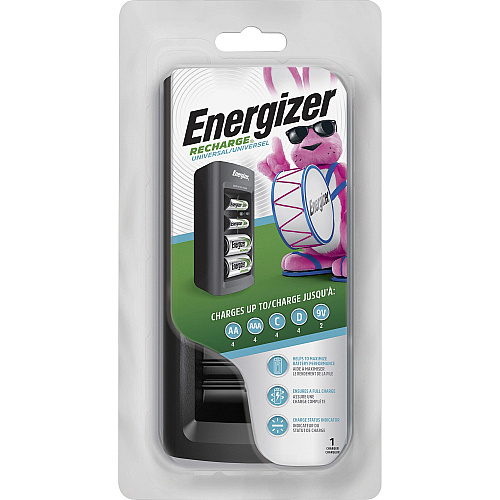 Energizer Recharge Universal Charger for NiMH Rechargeable AA, AAA, C, D, and 9V Batteries 6 Hour Charging - AA, AAA, C, D, 9V - 1 Each (CHFC)