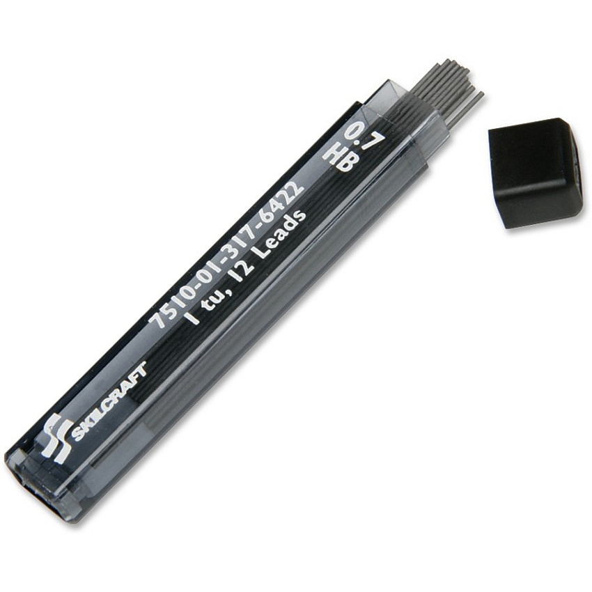 AbilityOne SKILCRAFT Mechanical Pencil Lead Refill 0.7 mm Point - #2 - Hard - Black - 1 / Tube (3176422)